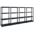 Storage Shelf 4-Tier Black 244x30.5x130 cm Plastic