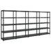 Storage Shelf 5-Tier Black 366x45.7x185 cm Plastic