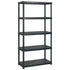 Storage Shelf 5-Tier Black 366x45.7x185 cm Plastic