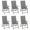 Garden Reclining Chairs 6 pcs with Cushions Solid Acacia Wood