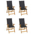 Garden Reclining Chairs 4 pcs with Cushions Solid Acacia Wood