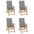 Garden Reclining Chairs 4 pcs with Cushions Solid Acacia Wood