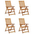 Garden Reclining Chairs 4 pcs with Cushions Solid Acacia Wood