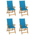 Garden Reclining Chairs 4 pcs with Cushions Solid Acacia Wood