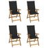 Garden Reclining Chairs 4 pcs with Cushions Solid Acacia Wood