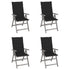 Garden Reclining Chairs 4 pcs with Cushions Solid Wood Acacia