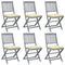 Folding Outdoor Chairs 6 pcs with Cushions Solid Acacia Wood