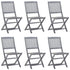 Folding Outdoor Chairs 6 pcs with Cushions Solid Acacia Wood