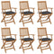 Folding Garden Chairs 6 pcs with Cushions Solid Wood Acacia