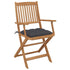 Folding Garden Chairs 6 pcs with Cushions Solid Wood Acacia