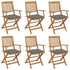 Folding Garden Chairs 6 pcs with Cushions Solid Wood Acacia