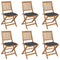 Folding Garden Chairs 6 pcs with Cushions Solid Wood Acacia