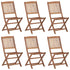 Folding Garden Chairs 6 pcs with Cushions Solid Wood Acacia