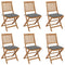 Folding Garden Chairs 6 pcs with Cushions Solid Wood Acacia