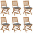 Folding Garden Chairs 6 pcs with Cushions Solid Wood Acacia