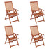 Folding Garden Chairs 4 pcs Solid Acacia Wood