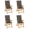 Garden Chairs 4 pcs with Taupe Cushions Solid Teak Wood