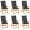 Garden Chairs 6 pcs with Anthracite Cushions Solid Teak Wood