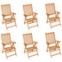 Garden Chairs 6 pcs with Grey Cushions Solid Teak Wood