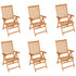 Garden Chairs 6 pcs with Blue Cushions Solid Teak Wood