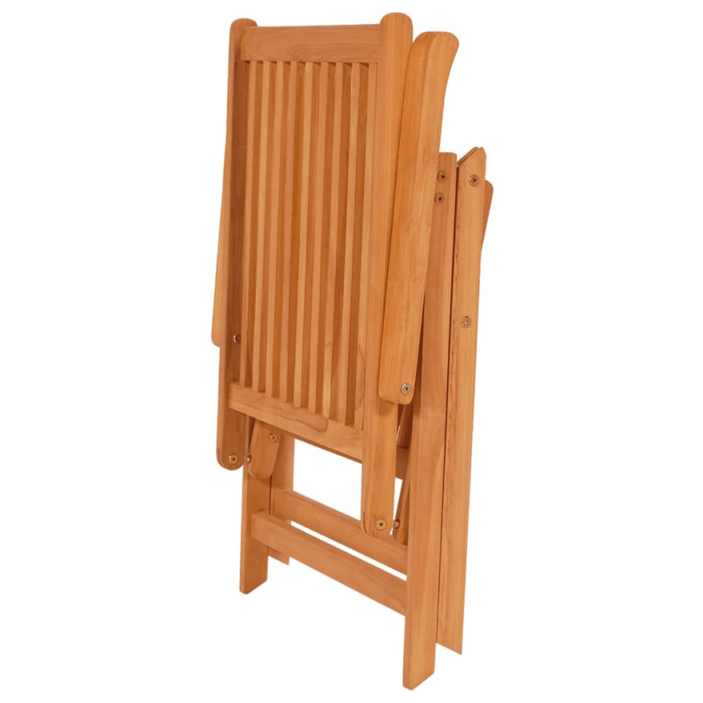 Garden Chairs 6 pcs with Blue Cushions Solid Teak Wood