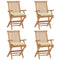 Garden Chairs with Cream White Cushions 4 pcs Solid Teak Wood