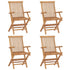 Garden Chairs with Cream White Cushions 4 pcs Solid Teak Wood