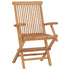 Garden Chairs with Cream White Cushions 4 pcs Solid Teak Wood