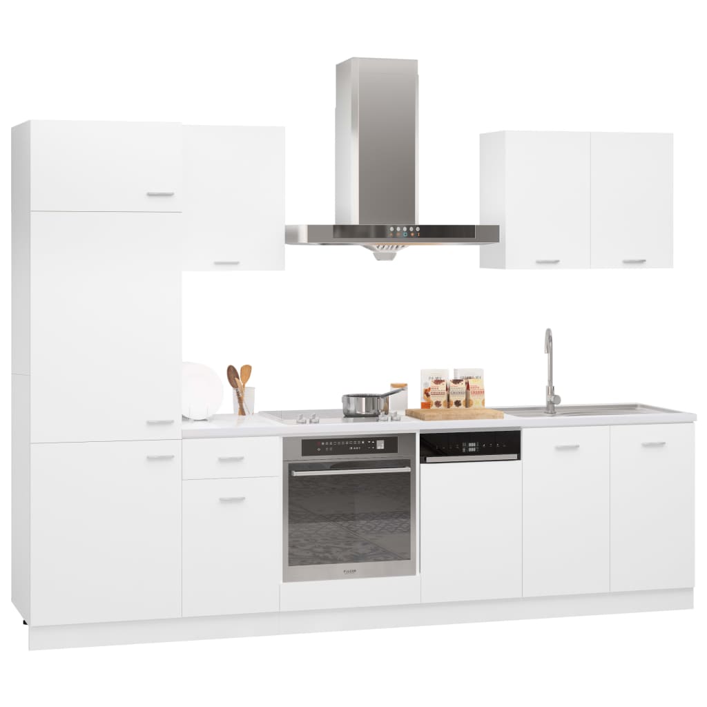 7 Piece Kitchen Cabinet Set White Engineered Wood