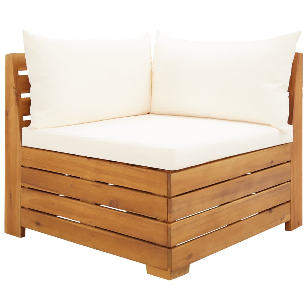 2 Piece Garden Lounge Set with Cushions Solid Acacia Wood