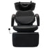 Salon Shampoo Chair with Washbasin Black Faux Leather