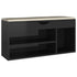 Shoe Bench with Cushion High Gloss Black 104x30x49 cm Engineered Wood