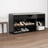 Shoe Bench with Cushion High Gloss Black 104x30x49 cm Engineered Wood