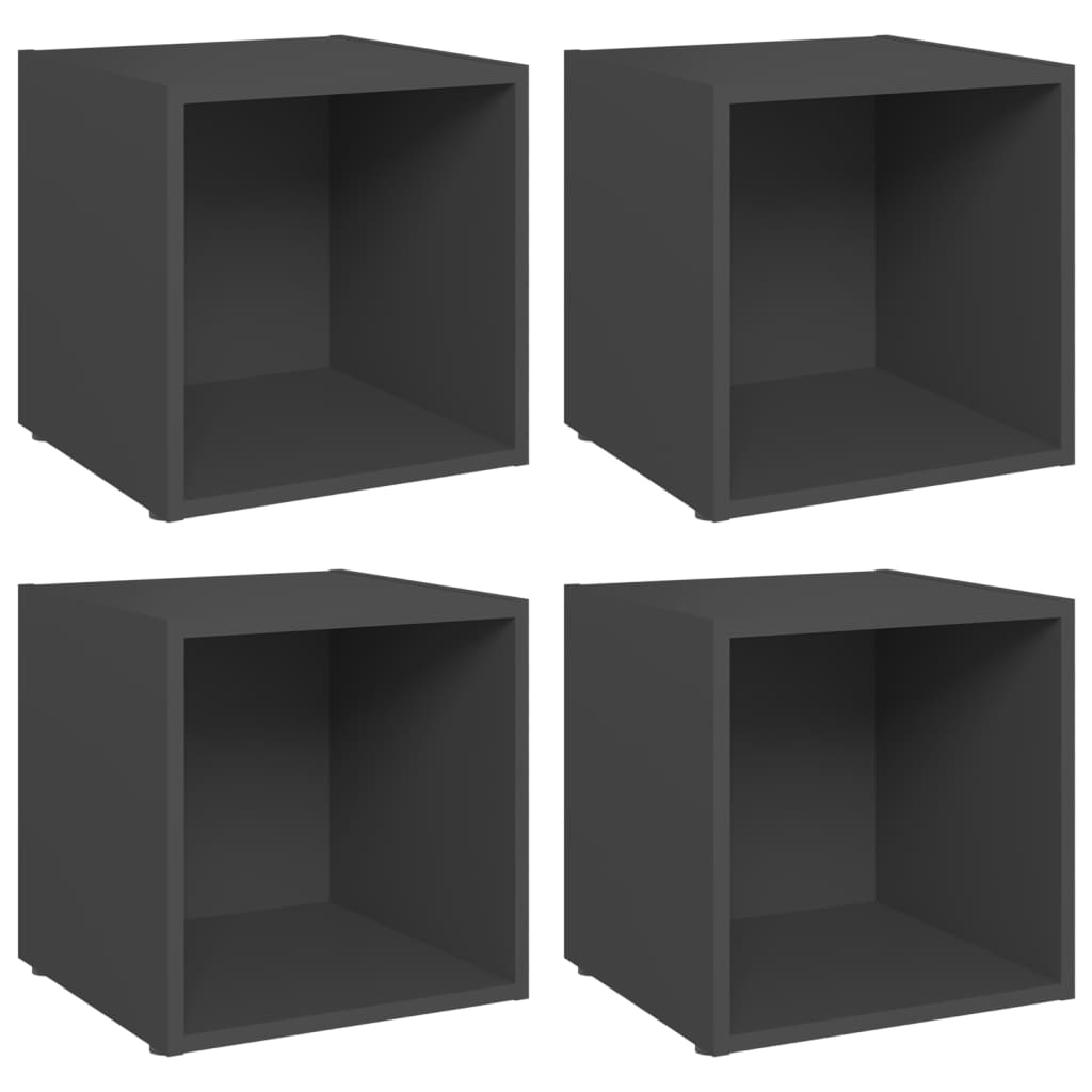 TV Cabinets 4 pcs Grey 37x35x37 cm Engineered Wood