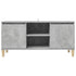 TV Cabinet with Solid Wood Legs Concrete Grey 103.5x35x50 cm