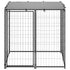 Dog Kennel Black 110x110x110 cm Steel