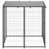 Dog Kennel Black 110x110x110 cm Steel