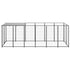 Dog Kennel Black 330x110x110 cm Steel