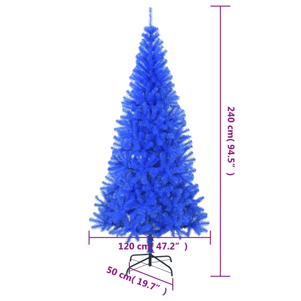 Artificial Christmas Tree with Stand Blue 240 cm PVC