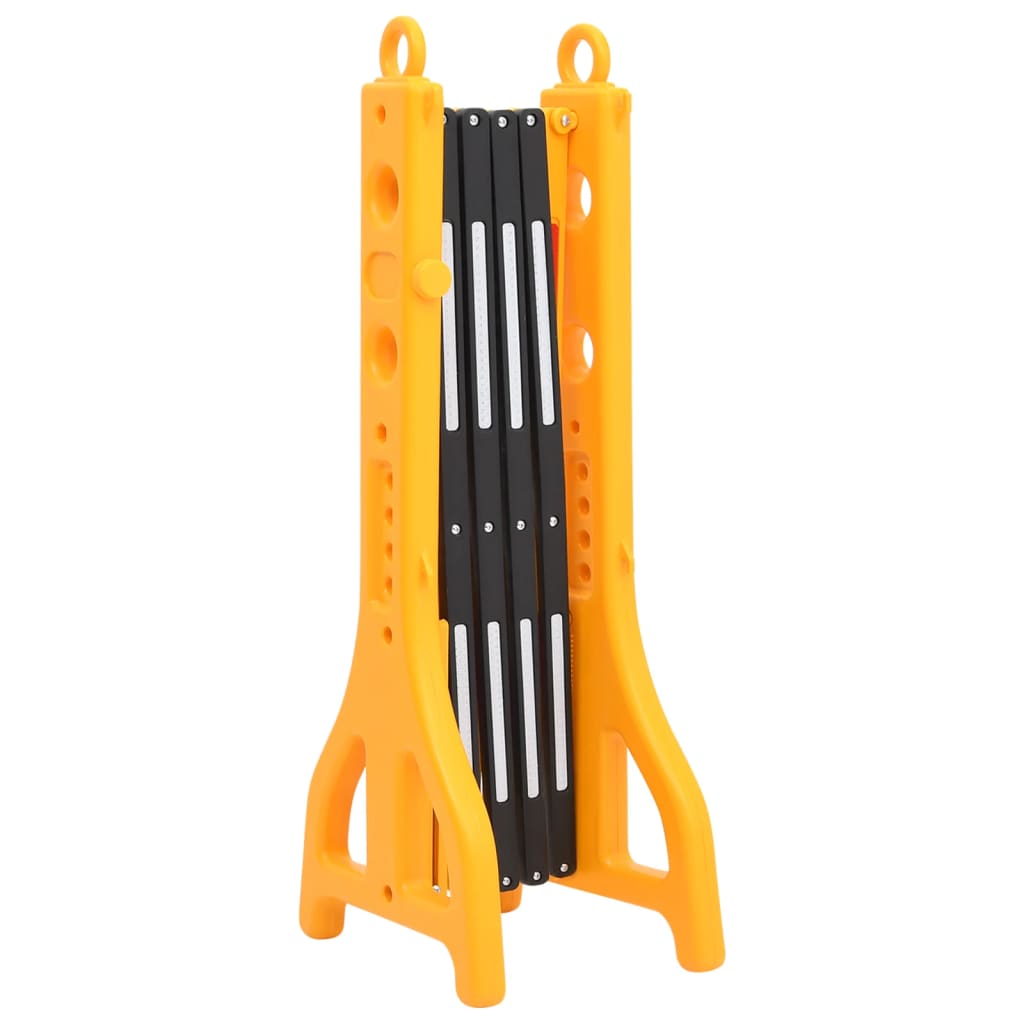 Folding Traffic Barrier Yellow and Black 250x38x96 cm