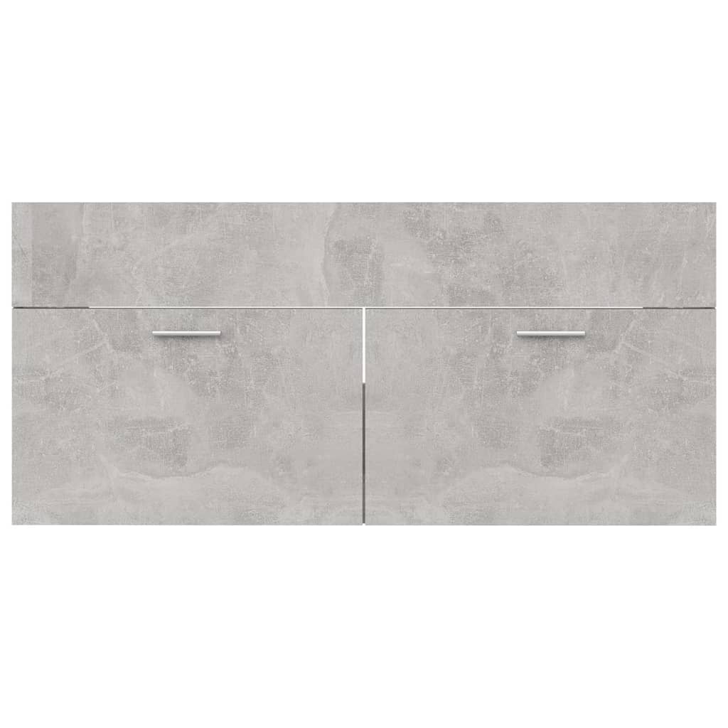 Bathroom Furniture Set Concrete Grey Engineered Wood