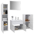 Bathroom Furniture Set High Gloss White Engineered Wood