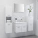 Bathroom Furniture Set High Gloss White Engineered Wood