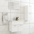 Bathroom Furniture Set High Gloss White Engineered Wood