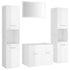 Bathroom Furniture Set High Gloss White Engineered Wood