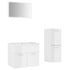 Bathroom Furniture Set High Gloss White Engineered Wood