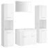 Bathroom Furniture Set High Gloss White Engineered Wood