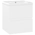 Sink Cabinet with Built-in Basin White Engineered Wood