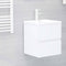 Sink Cabinet with Built-in Basin White Engineered Wood