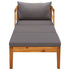 Sun Lounger with Dark Grey Cushions Solid Acacia Wood